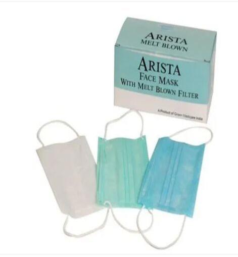 Arista Non Woven Three Ply Face Mask, Color : Green, Blue, etc