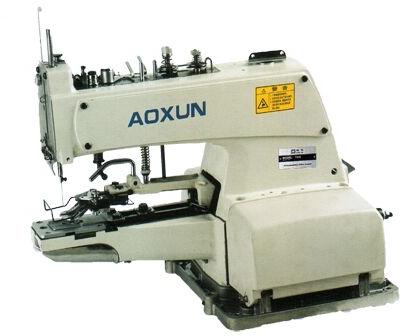 Button mounting machines