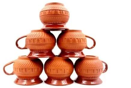 Terracotta Tea Cup Set, Size : 120 ml