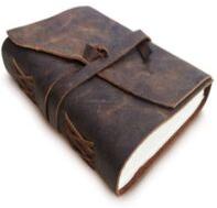 Genuine soft torn flap leather diary journal notebook