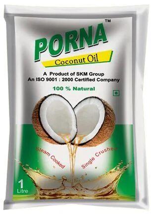 Printed PP Plastic Coconut Oil Packaging Pouch, Packaging Type : Packet