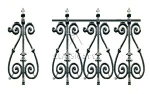 Iron railing panel