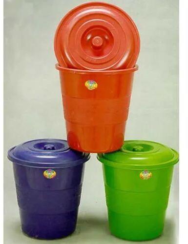 Round Plastic Covered Dustbin, for Home, Capacity : 12-15 Liters