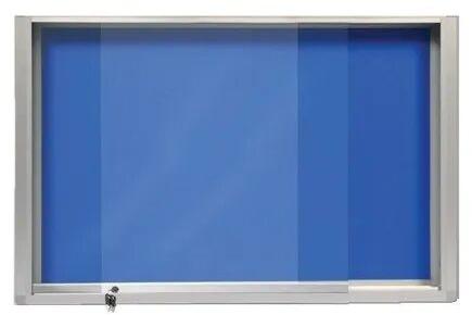 Durable Aluminium Sliding Glass Notice Board, Color : Blue