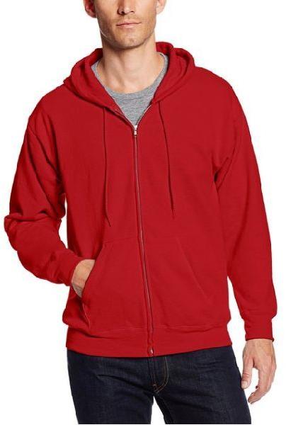 100% Cotton zipped up mens hoodies