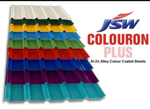 Color Coated Steel  JSW Steel Sheets, Color : Blue, Red, White, Green, Orange, Purple, Grey Etc