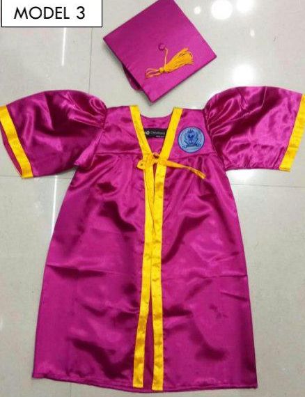 Kids Pink Graduation Gown, Size : L, M