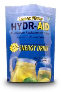 Hydr-aid Lemon Flavored Energy Drink, Packaging Type : Pouches