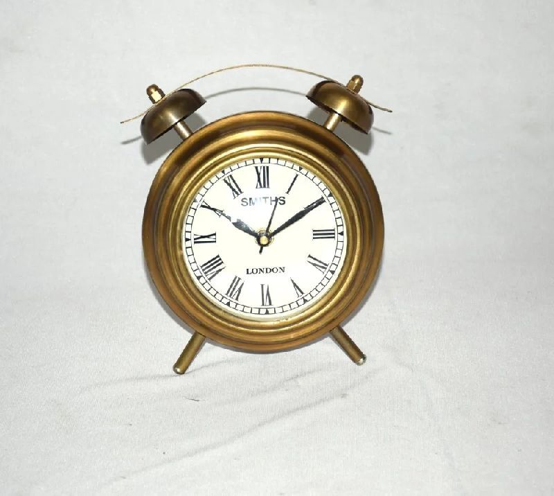 Table Clock, Color : Golden, Brown