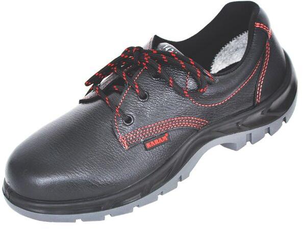 Deluxe Workman Black Leather Safety Shoes