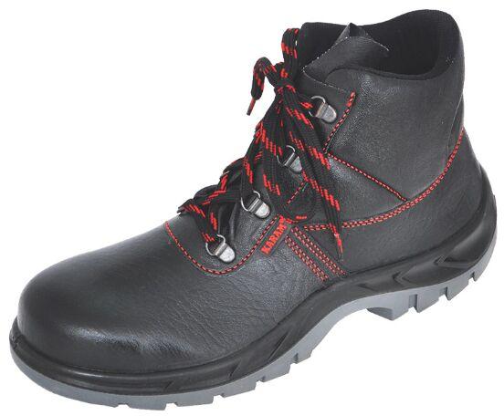 Workman High Ankle Black Leather Safety Shoes