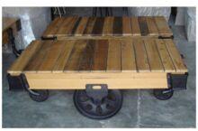 INDUSTRIAL Vintage Wheels furniture Coffee TABLE