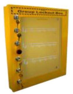 Yellow Mild Steel Group Lockout Box