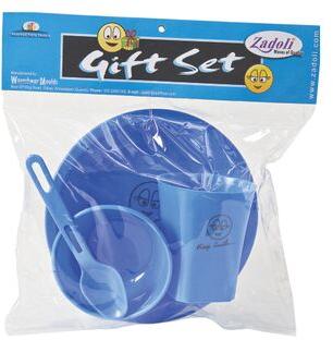 gift set with plate bowl and glass