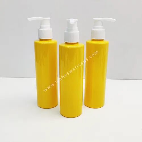 PET Shampoo Bottle, Color : Yellow