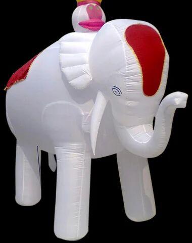 Plain Nylon Teffeta Inflatable Elephant Balloon, Color : White, Red