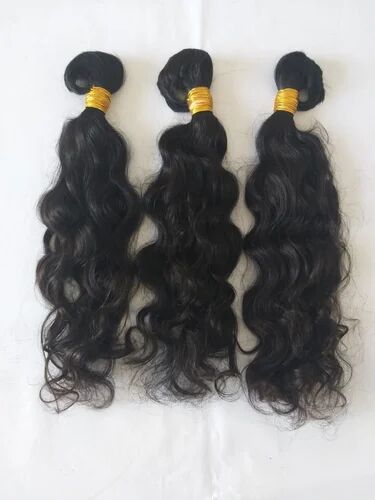 Single donor Natural Bulk Wavy Hair, for Parlour