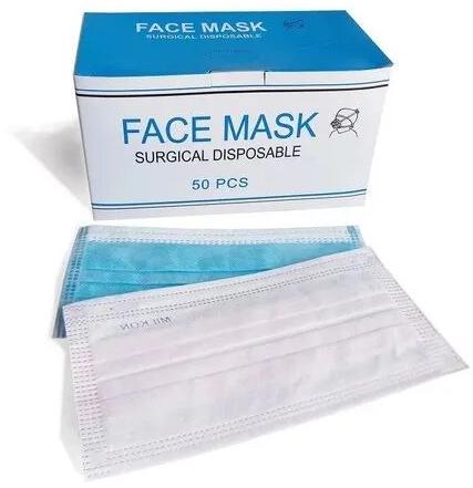 3 Ply Face Mask, for Laboratory, Hospital, Food Processing, Clinical, Clinic
