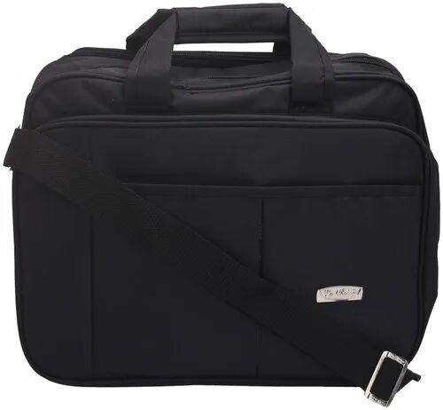 YC Plain Polyester Office Laptop Bag, Color : Black