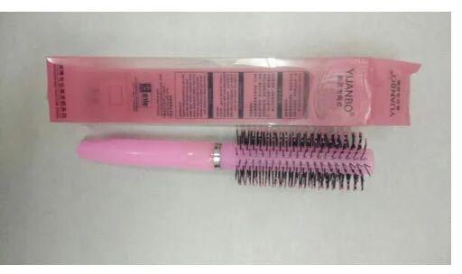 Pink YUANBO Plastic Round Hair Brush