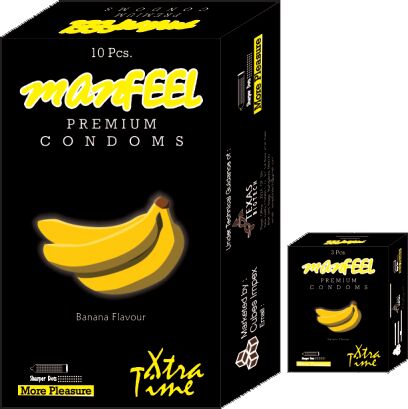 Manfeel Xtra Time Condoms (Banana) - 10 Pcs
