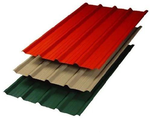 Rectangular Color Coated FRP Roofing Sheets, Color : Red