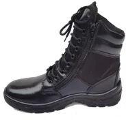 Leather Men Black Combat Boot, Size : All Sizes