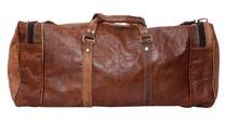 Leather trolley language travel bags, Color : Brown