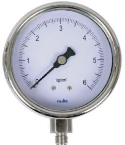 Round Radix Pressure Gauges, Dial Size : 63mm to 250mm