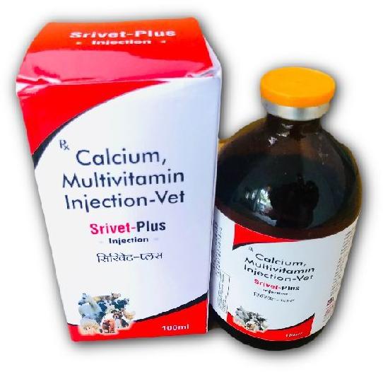 SRIVET-PLUS Calcium Multivitamin Veterinary Injection, Shelf Life : 2 Yrs