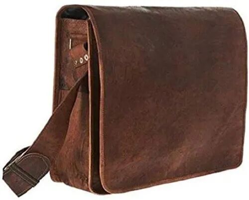 Leather Satchel Bag, Color : Brown
