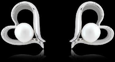 925 Sterling Silver Earrings - Heart of Pearl Earrings