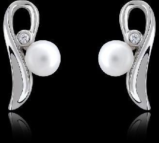 925 Sterling Silver Earrings - Pearly Crown Earrings