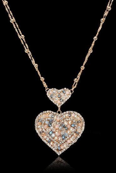 Perline Heart Golden Necklace