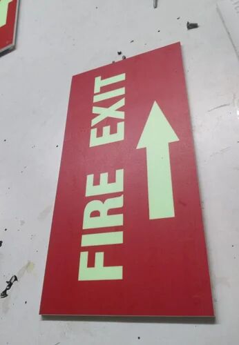 Rectangular Acrylic Fire Safety Sign, Color : Red