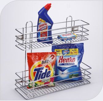 Homecare Polish 202 Stainless steel Detergent Pullout Rack, Color : Silver