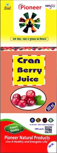 Cran Berry Juice, Packaging Size : 250 ml, 500 ml, 1000 ml
