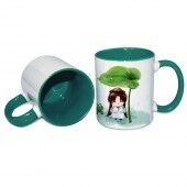 11oz Inner Rim Color Mug-Green