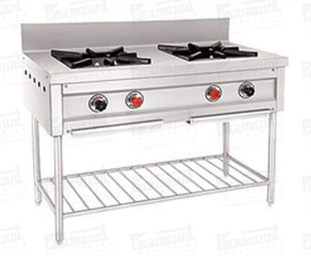Two Burner Cooking Stove, Color : Grey
