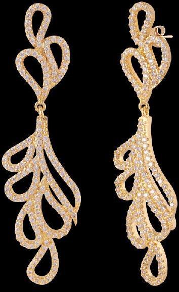 GOLD-COLORED EDGY GOLD EARRINGS FOR WOMEN