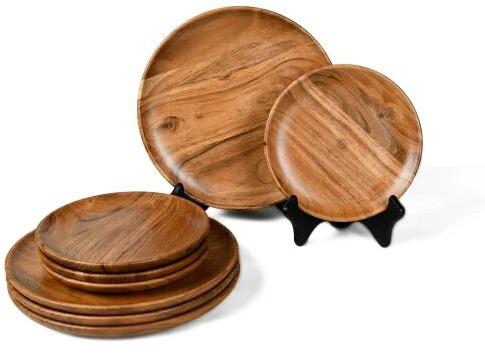 Wooden Round Plate, Color : Brown