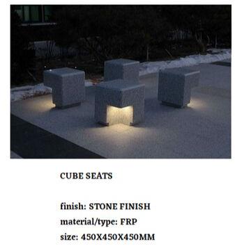 FRP LED Cube Seats, Size : 450X450X450MM