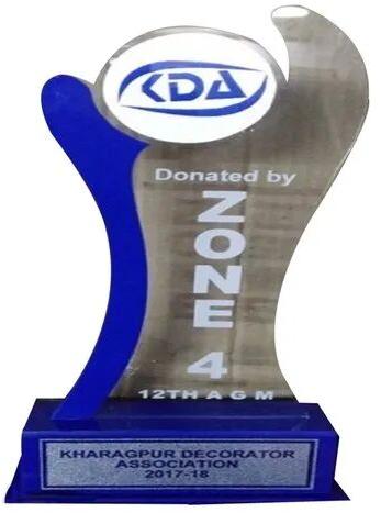 Printed Promotional Acrylic Trophies, Color : Blue, Grey Transparent