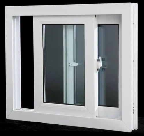 UPVC Sliding Window, Frame Color : White