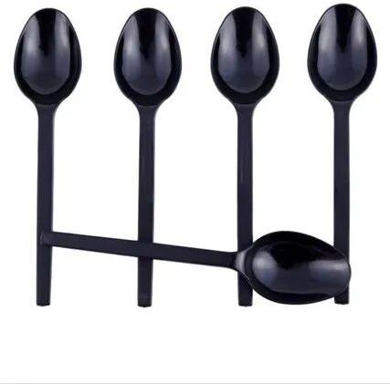 Black Disposable Plastic Spoon, Pattern : Plain