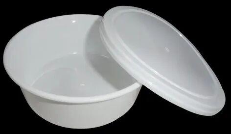 Round Plastic Food Container, Color : White