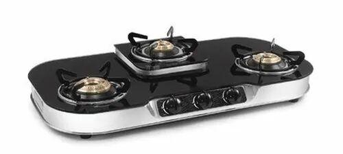 Oval Three Burner Gas Stove, for Kitchen