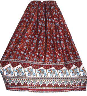 Hippie boho cotton skirt, Technics : Printed