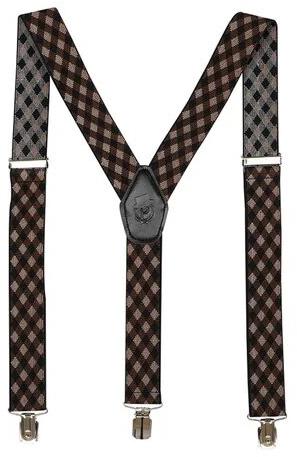 Peluche Printed Cotton Designer Suspenders, Color : Brown