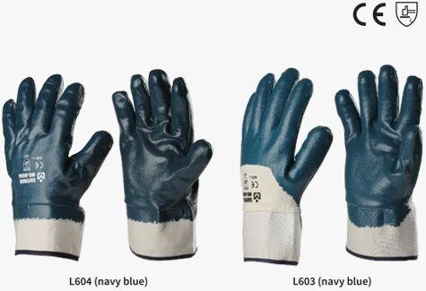 Nitrile Heavy Coated Gloves with Safety Cuff (Safe Man)